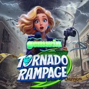 Giao diện trò chơi slot Tornado Rampage với thiết kế lưới hình phễu độc đáo